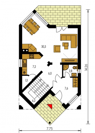 Floor plan of ground floor - HARMONIA 30